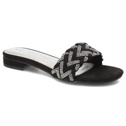 Czarne Klapki Marco Tozzi Eleganckie Obuwie Damskie. Czarne klapki damskie Marco Tozzi, bez wzorów, eleganckie, bez obcasa, na obcasie. Za 219.00 zł.