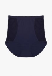 Granatowa Bielizna modelująca Bezszwowa Majtki z Wysokim Stanem Falalira. Niebieskia bielizna wyszczuplająca Born2be. Za 9.99 zł.