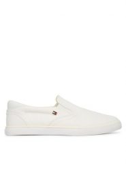 Tommy Hilfiger Tenisówki Th Low Profile Slip On FW0FW09103 Biały. Białe trampki i tenisówki damskie Tommy Hilfiger, bez wzorów, z materiału, bez zapięcia. Za 289.99 zł.