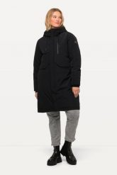 Damskie Nieprzemakalny płaszcz HYPRAR dwukierunkowy suwak. Czarne płaszcze damskie Ulla Popken, m, bez wzorów, z materiału, plus size, długie, bez kaptura. Za 1,299.99 zł.