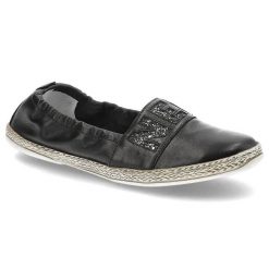 Espadryle damskie Lemar, wsuwane ze skóry naturalnej, czarne, 10035. Czarne espadryle damskie Lemar, bez wzorów, ze skóry, glamour, bez obcasa, bez zapięcia. Za 159.00 zł.