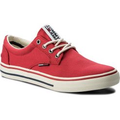 Tenisówki TOMMY JEANS - Textile Sneaker EM0EM00001 Tango Red 611. Trampki męskie marki Tommy Jeans. W wyprzedaży za 199.00 zł.
