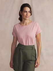 T-shirt damski TBS Mahiatee. Czerwone t-shirty damskie TBS, l, bez wzorów, z bawełny, eleganckie, bez kołnierzyka. Za 195.50 zł.