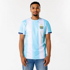 Argentinië Koszulka Domowa Męska. Niebieskie koszulki sportowe męskie ARGENTINA, l, bez wzorów, z bawełny, bez kołnierzyka, bez ramiączek, do piłki nożnej. Za 149.99 zł.