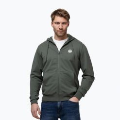 Bluza męska Pitbull Nugget Small Logo Hooded Zip. Zielone bluzy męskie PITBULL, m, bez wzorów, z bawełny, bez kaptura. Za 239.99 zł.