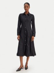 Tommy Hilfiger Sukienka jeansowa WW0WW48520 Granatowy Regular Fit. Niebieskie sukienki damskie Tommy Hilfiger, bez wzorów, z bawełny, bez kołnierzyka, bez ramiączek. Za 799.99 zł.