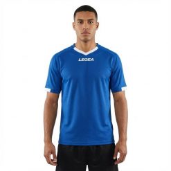 Koszulka do Koszykówki LOS ANGELES. Niebieskie koszulki sportowe męskie Legea, bez wzorów, z materiału, bez kołnierzyka, bez ramiączek, do koszykówki. Za 48.00 zł.