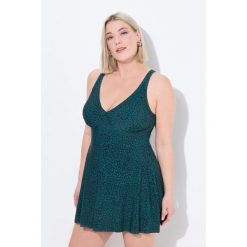 Damskie Strój kąpielowywzór w panterkę miękkie miseczki w kopertowym stylu. Zielone kostiumy jednoczęściowe damskie Ulla Popken, plus size, bez wzorów, z elastanu, sportowe, plus size. Za 279.99 zł.
