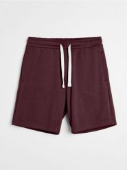 Szorty - bordowy. Czerwone szorty męskie Sinsay, l, bez wzorów. Za 29.99 zł.