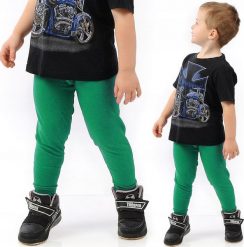 Getry chłopięce Długie legginsy Spodnie Zielone 104. Zielone spodnie sportowe dla chłopców LAEMI, bez wzorów, sportowe, długie. Za 24.99 zł.