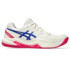 Damskie buty do tenisa Asics Gel-dedicate 8 Indoor. Białe obuwie sportowe damskie Asics, bez wzorów, tenisowe. Za 326.50 zł.