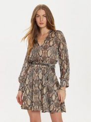 Morgan Sukienka codzienna 242-RLIPA.F Beżowy Regular Fit. Brązowe sukienki damskie Morgan, na co dzień, bez wzorów, z syntetyku, bez kołnierzyka, bez ramiączek, proste. Za 249.99 zł.