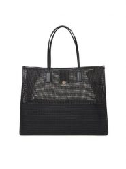 Tommy Hilfiger Torebka Th City Summer Tote Woven AW0AW17640 Czarny. Czarne torebki do ręki damskie Tommy Hilfiger, bez wzorów, ze skóry, bez dodatków. Za 519.99 zł.