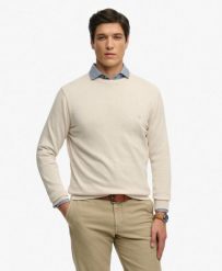 Superdry Sweter Essentials z bawełny organicznej – SAILCLOTH WHITE. Białe swetry przez głowę męskie Superdry., xl, bez wzorów, z bawełny, bez kołnierzyka. Za 250.50 zł.