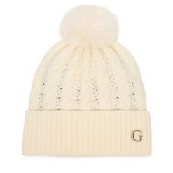 Czapka Guess. Białe czapki i kapelusze damskie Guess, na zimę, z aplikacjami. Za 159.99 zł.