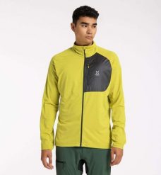 HAGLOFS Bluza techniczna męska MIRRE MID JACKET MEN aurora-S. Niebieskie bluzy męskie Haglöfs, l, bez wzorów, z dzianiny, bez kaptura, trekkingowe. Za 199.40 zł.