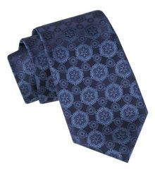 Męski Krawat - Alties - Granatowy w Figury Geometryczny. Niebieskie krawaty i muchy Alties, bez wzorów, z tkaniny, eleganckie. Za 49.00 zł.