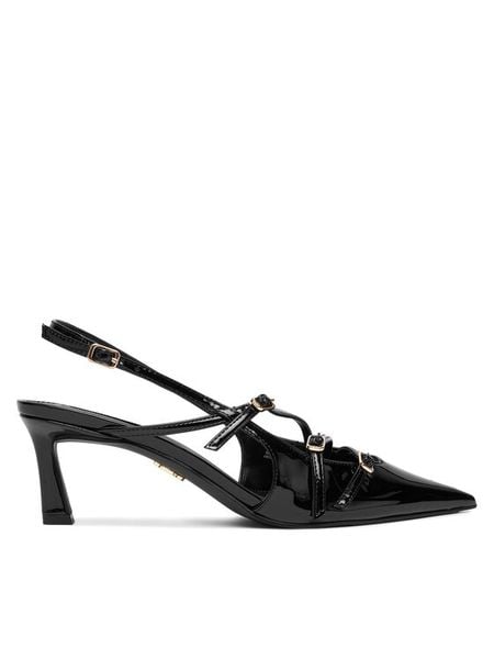 Steve Madden Sandały Liana SM11003386 Czarny. Czarne sandały damskie Steve Madden, bez wzorów, ze skóry, bez obcasa, bez zapięcia. Za 409.99 zł.