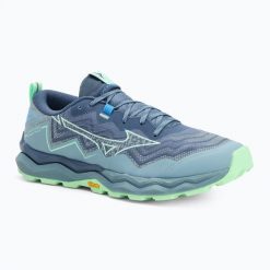 Buty do biegania męskie Mizuno Wave Daichi 9. Niebieskie buty sportowe męskie Mizuno, z materiału, bez zapięcia, do biegania, mizuno wave. Za 659.99 zł.