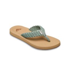 Sandały dla Kobiety PORTO Zielony. Zielone klapki damskie Roxy, bez wzorów, z bawełny, do pływania. Za 129.99 zł.