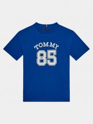 Tommy Hilfiger T-Shirt Mesh Varsity Tee S/S KB0KB08683 Niebieski Regular Fit. Niebieskie t-shirty dla chłopców Tommy Hilfiger, bez wzorów, z bawełny, bez ramiączek. Za 129.99 zł.