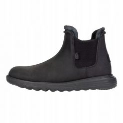 HEYDUDE Męskie Sztyblety Branson Classic. Czarne botki męskie Hey dude, bez wzorów, z materiału, bez zapięcia. Za 439.00 zł.