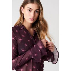 NA-KD Boho Szyfonowa bluzka z rękawami z falbaną - Multicolor. Bluzki damskie marki NA-KD Boho. W wyprzedaży za 32.38 zł.