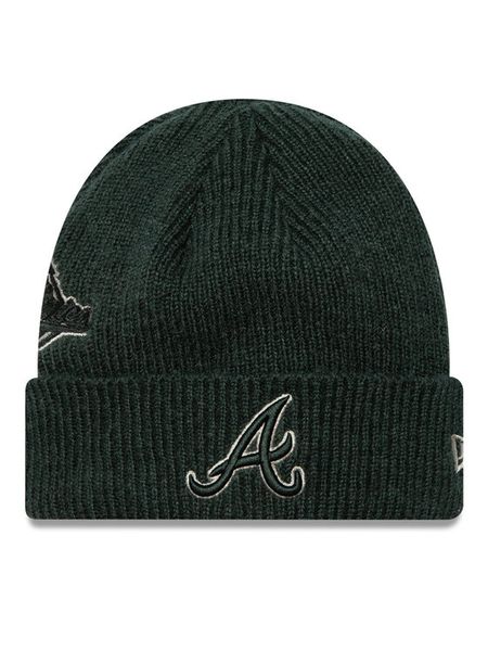 New Era Czapka Atlanta Braves World Series Patch Cuff Knit Beanie 60580730 Zielony. Zielone czapki i kapelusze damskie New Era, na zimę, bez wzorów. Za 129.99 zł.