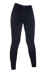 Damskie spodnie jeździeckie o pełnej przyczepności HKM Harbour Island Denim. Czarne spodnie materiałowe damskie HKM, l, bez wzorów, z denimu, z podwyższonym stanem. Za 327.50 zł.