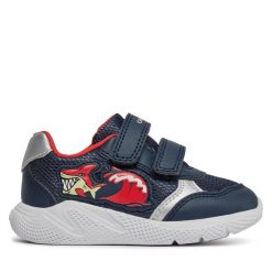 Sneakersy Geox. Niebieskie trampki i tenisówki chłopięce Geox, bez wzorów, bez zapięcia. Za 149.99 zł.
