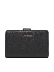 Coccinelle Portfel MW5 Metallic Soft E2 MW5 11 E7 01 Czarny. Czarne portfele damskie Coccinelle, bez wzorów, ze skóry. Za 549.99 zł.