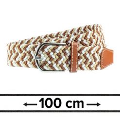 Pasek Elastyczny Pleciony, Beżowo-Karmelowy, do Spodni, 100 cm, Casualowy, Parciany -HIS STORY. Brązowe paski damskie His Story, bez wzorów, z elastanu. Za 69.00 zł.