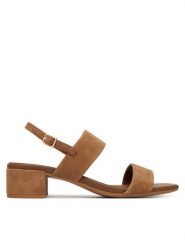 ECCO Sandały Liva 25030305034 Brązowy. Brązowe sandały damskie ecco, bez wzorów, ze skóry, bez obcasa, na słupku, bez zapięcia. Za 569.99 zł.