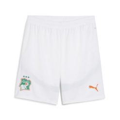 Męskie szorty Wybrzeże Kości Słoniowej 2025 PUMA White Dark Myrtle Green. Białe krótkie spodenki sportowe męskie Puma, m, bez wzorów, do piłki nożnej. Za 199.00 zł.
