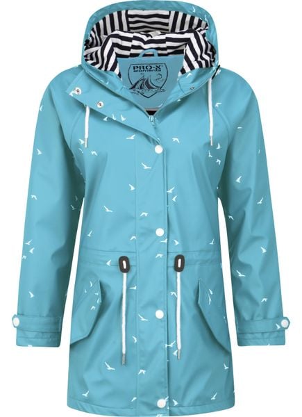 Płaszcz damski Pro-X Elements Marly. Niebieskie płaszcze damskie PRO-X ELEMENTS, bez wzorów, z materiału, długie, z kapturem. Za 451.50 zł.