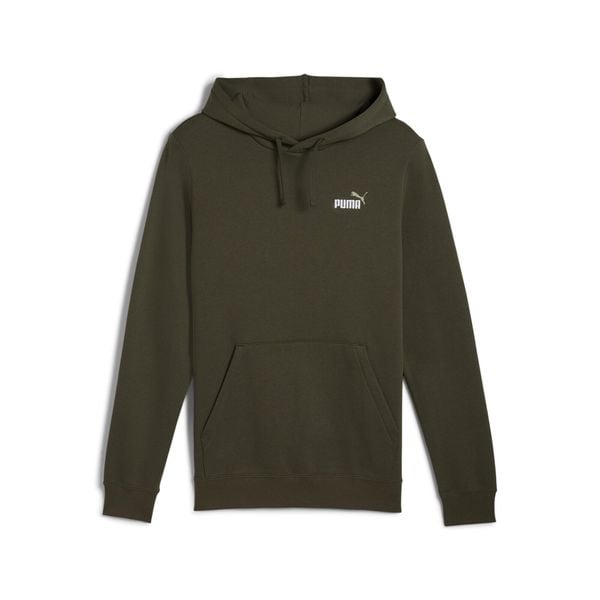 Męska bluza z kapturem Essentials z małym dwukolorowym logo No. 1 PUMA. Zielone bluzy męskie Puma, m, bez wzorów, prążkowane, z kapturem, do biegania. Za 229.00 zł.