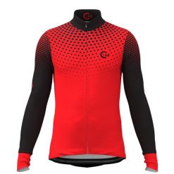 Zimowa koszulka z długim rękawem ORDINO DOT czerwono-czarna. Czarne buty sportowe męskie C-LAB, bez zapięcia, rowerowe. W wyprzedaży za 483.75 zł.
