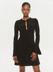 Pinko Sukienka codzienna Aquarios 101825 A15M Czarny Regular Fit. Czarne sukienki damskie Pinko, na co dzień, m, bez wzorów, z wiskozy, bez kołnierzyka, bez ramiączek, proste. Za 419.99 zł.