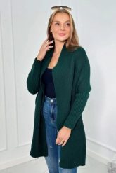 Sweter z rękawami typu nietoperz ciemny zielony. Zielone swetry damskie KESI, l, bez wzorów, z wełny, bez kołnierzyka, plus size, bez ramiączek, bez kaptura. Za 178.78 zł.