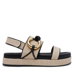 Sandały Coccinelle. Brązowe sandały damskie Coccinelle, bez wzorów, bez obcasa, na płaskiej podeszwie, bez zapięcia. Za 729.99 zł.