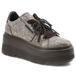 Brązowe Sneakersy Chebello Eleganckie Obuwie Damskie. Brązowe półbuty damskie CheBello, bez wzorów, eleganckie, bez obcasa, na platformie, bez zapięcia. Za 509.99 zł.