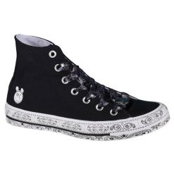 Buty do chodzenia damskie, Converse X Miley Cyrus Chuck Taylor Hi All Star. Czarne obuwie sportowe damskie Converse, bez wzorów, trekkingowe. W wyprzedaży za 214.05 zł.