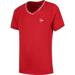 Koszulka sportowa dziewczęca Dunlop Club Crew Tee Girl. Czerwone bluzki dla dziewczynek Dunlop, bez wzorów, bez kołnierzyka, bez ramiączek. Za 119.99 zł.