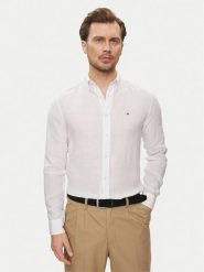 Tommy Hilfiger Koszula MW0MW34602 Biały Regular Fit. Białe koszule męskie Tommy Hilfiger, l, bez wzorów, ze lnu, bez kołnierzyka, bez ramiączek. Za 389.99 zł.