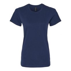 Damska Koszulka Softstyle O Średniej Grubości. Niebieskie koszulki sportowe damskie Gildan, l, bez wzorów, bez kołnierzyka, bez ramiączek, trekkingowe. Za 44.99 zł.