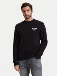 HUGO Bluza Nespon 50572772 Czarny Regular Fit. Czarne bluzy męskie Hugo, m, bez wzorów, z bawełny, bez kaptura. Za 349.99 zł.
