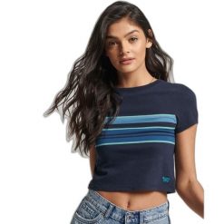 Koszulka court rayé femme Superdry Vintage. Niebieskie t-shirty damskie Superdry., bez wzorów, vintage, bez kołnierzyka. Za 107.05 zł.