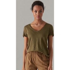 Koszulka z lnu - Khaki. T-shirty damskie Mohito. W wyprzedaży za 29.99 zł.