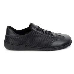 WASAK Buty męskie barefoot minimalistyczne skórzane 0742WK czarny tłoczony na czarnym spodzie czarne. Czarne półbuty na co dzień męskie ze skóry, bez zapięcia. Za 484.00 zł.