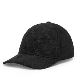 Czapka z daszkiem Guess. Czarne czapki i kapelusze damskie Guess, z aplikacjami. Za 199.99 zł.